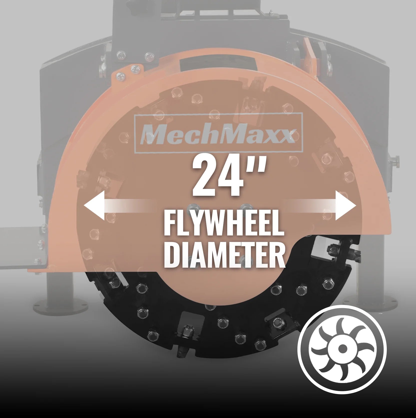 24-inch solid steel grinding flywheel